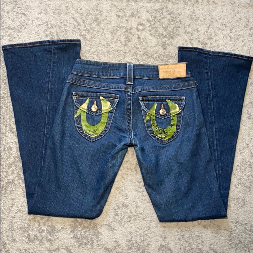 TRUE RELIGION Jeans women's Bootcut logo Size 28 - Picture 2 of 11